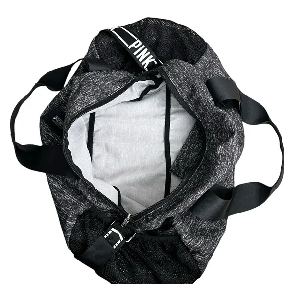 PINK Victoria's Secret Gym Bag Gray Adjustable Straps - Picture 3 of 7